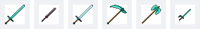 Claymore en diamant, katana en netherite, claymore runique, faux, grande hache et rapière