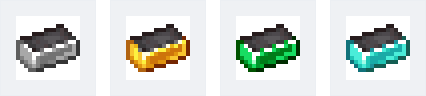 Lingots de netherite-fer, netherite-or, netherite-émeraude et netherite-diamant