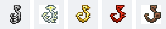Double hameçon, hameçon en étoile du nether, en or, en redstone et musical