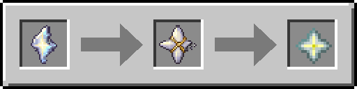 Un Fragment d'Étoile devient une Étoile du Nether Incomplète, puis une étoile du Nether après trois boucles