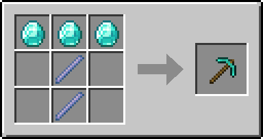 Pioche en diamant: trois diamants et deux tiges de brise
