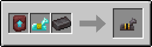 Table de forgeron: modèle de forge d'amélioration en netherite, armure en diamant pour cheval et lingot de netherite donnent l'armure pour cheval en netherite de Critter Armory
